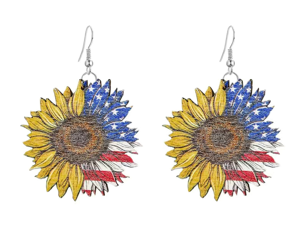 Sunflower/america Earrings