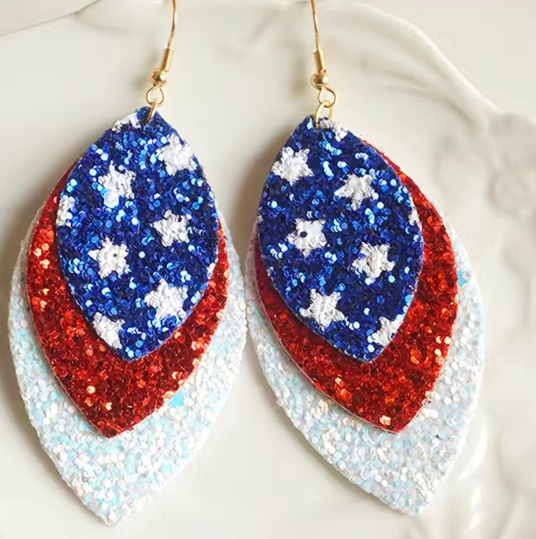 Sparkle red/white/blue Earrings