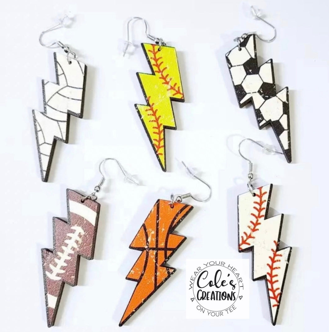 Football bolt earrings