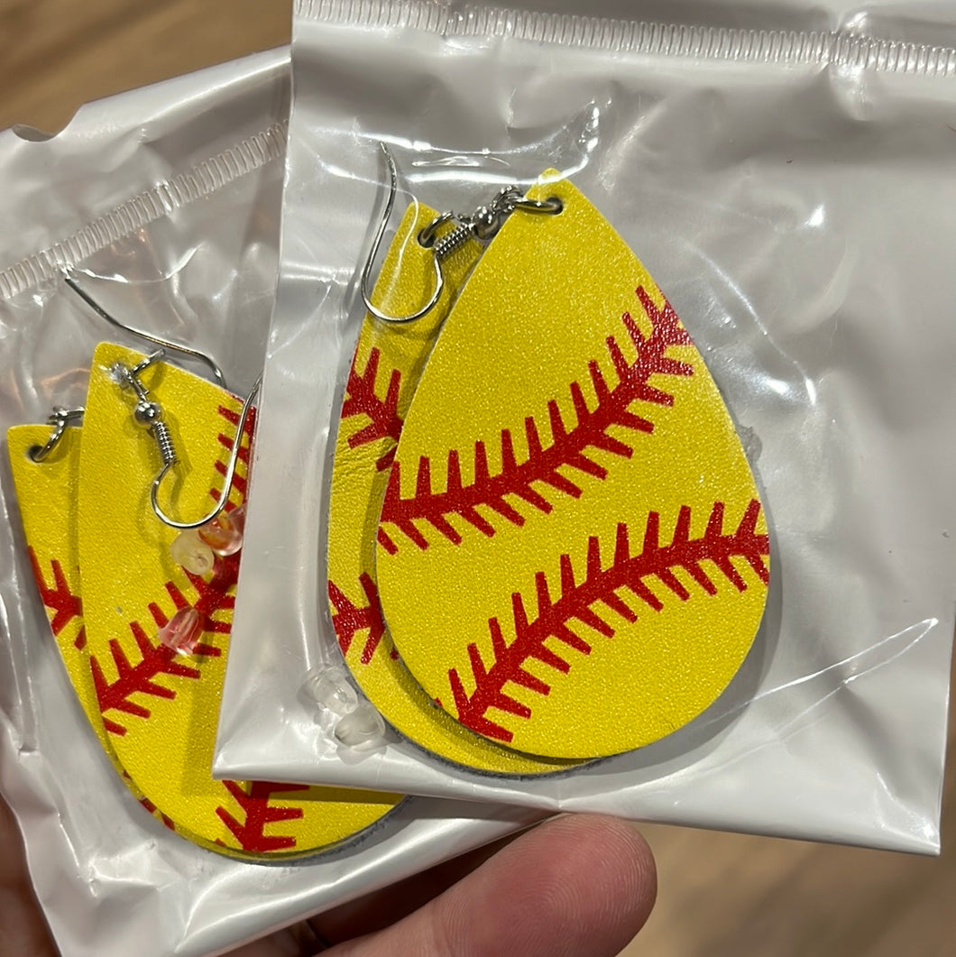 softball dangle earrings